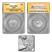 2019 W  MS67 QUARTER "GREAT AMERICAN COIN HUNT"